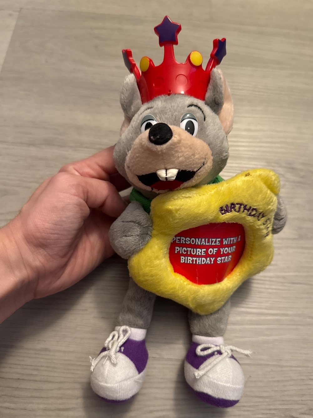 Chuck-E-Cheese Birthday Star Plush Toy 11" Stuffed Animal 2009 Picture Frame